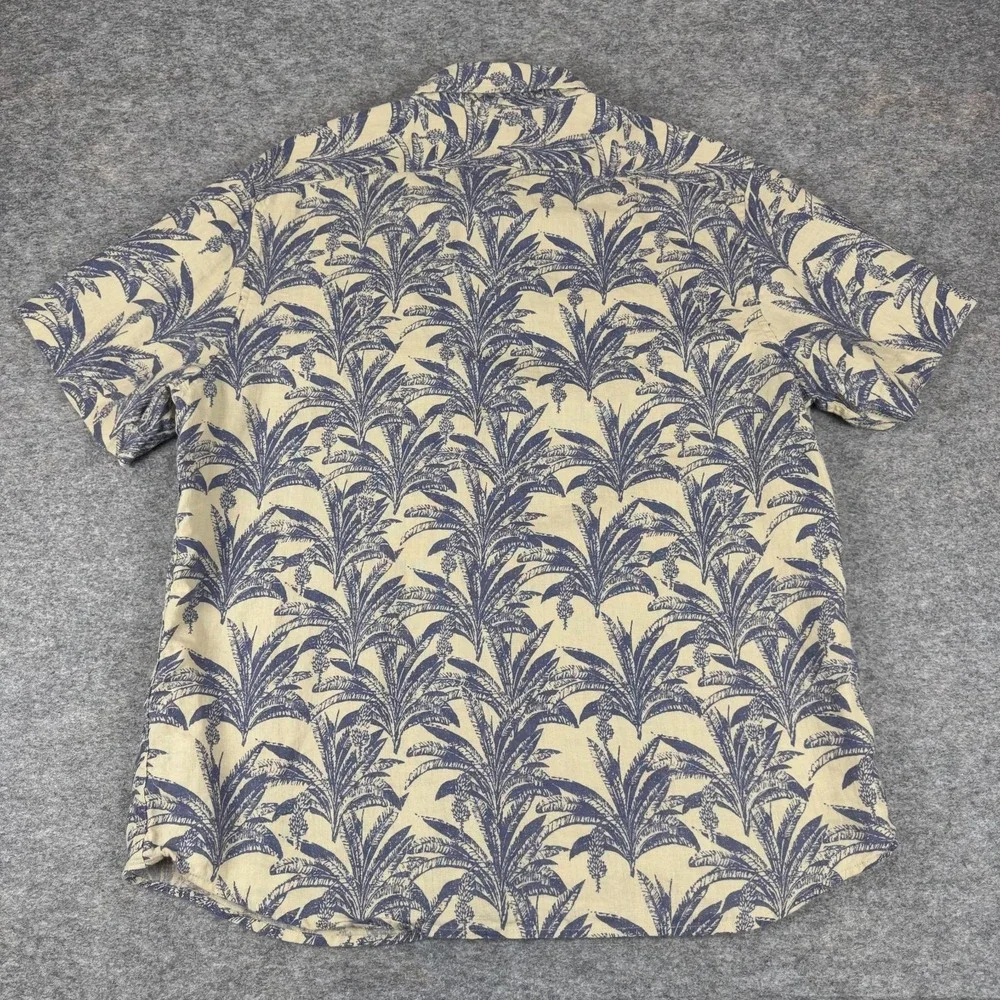 Banana Republic Linen Button Down Shirt Floral Pocket Mens Large L